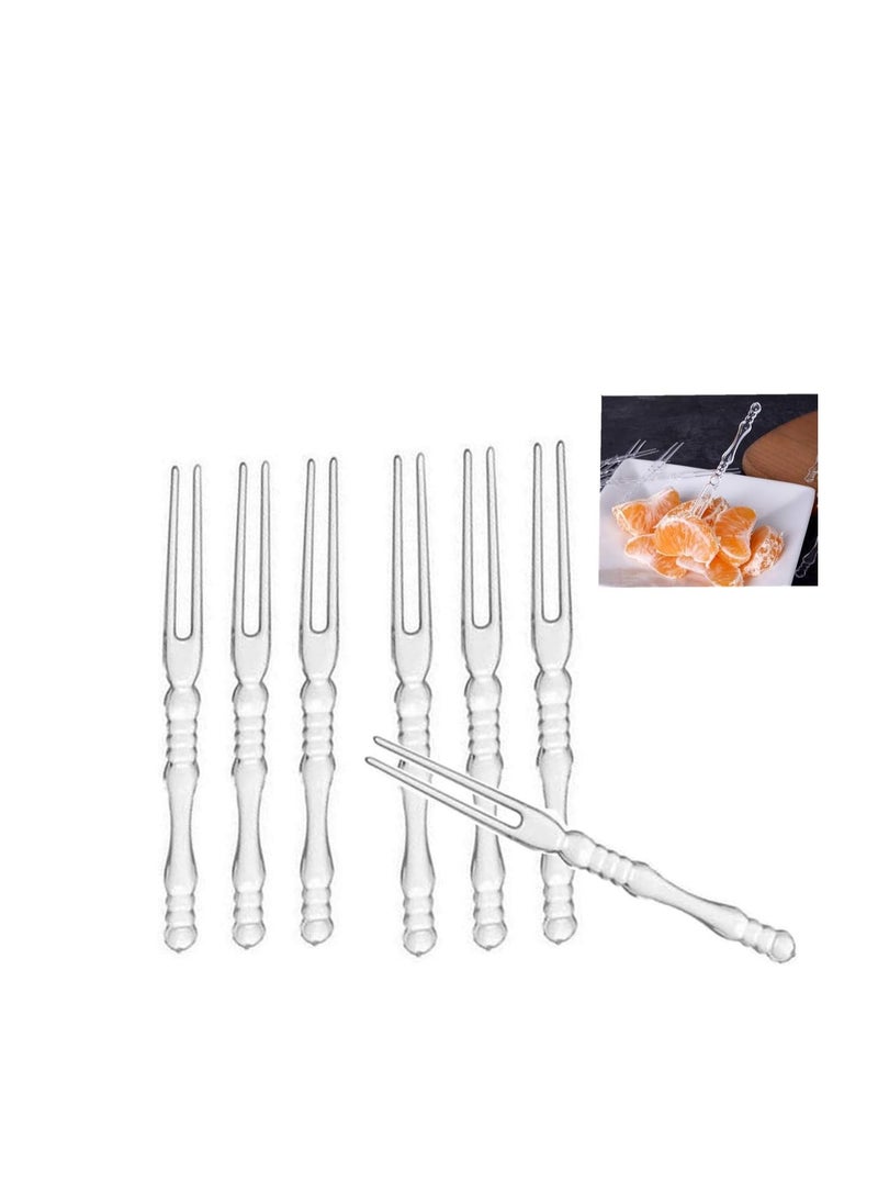 400 Pcs Disposable Plastic Fruit Forks  Cocktail Forks Tasting Appetizer Forks Set Mini Cake Forks Plastic Fruit Fork Plastic