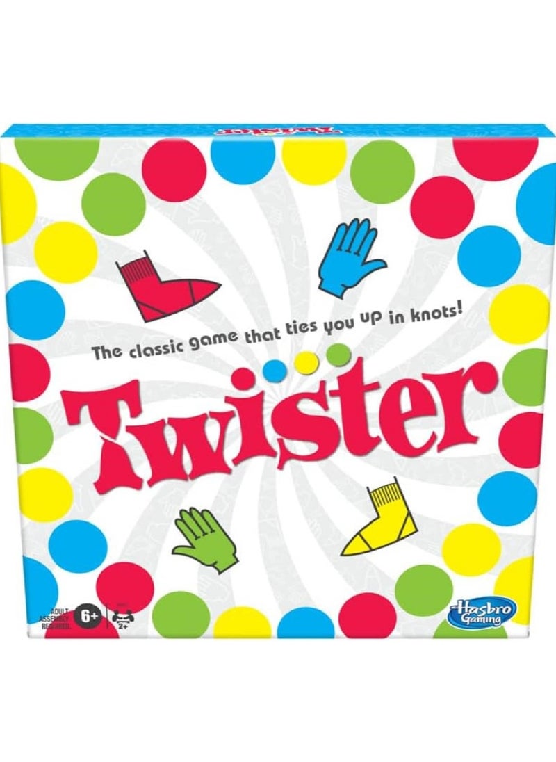 Twister Party Game by Hasbro Gaming for Kids & Family, Ages 6 and Up, Fun Indoor & Outdoor Activity for 2-4 Players