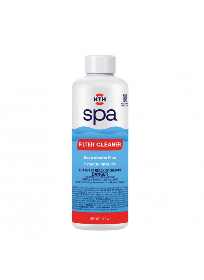 HTH Spa 86123 Filter Cleaner, Spa & Hot Tub Chemical Deep Cleans Filter, Extends Filter Life, 16 oz