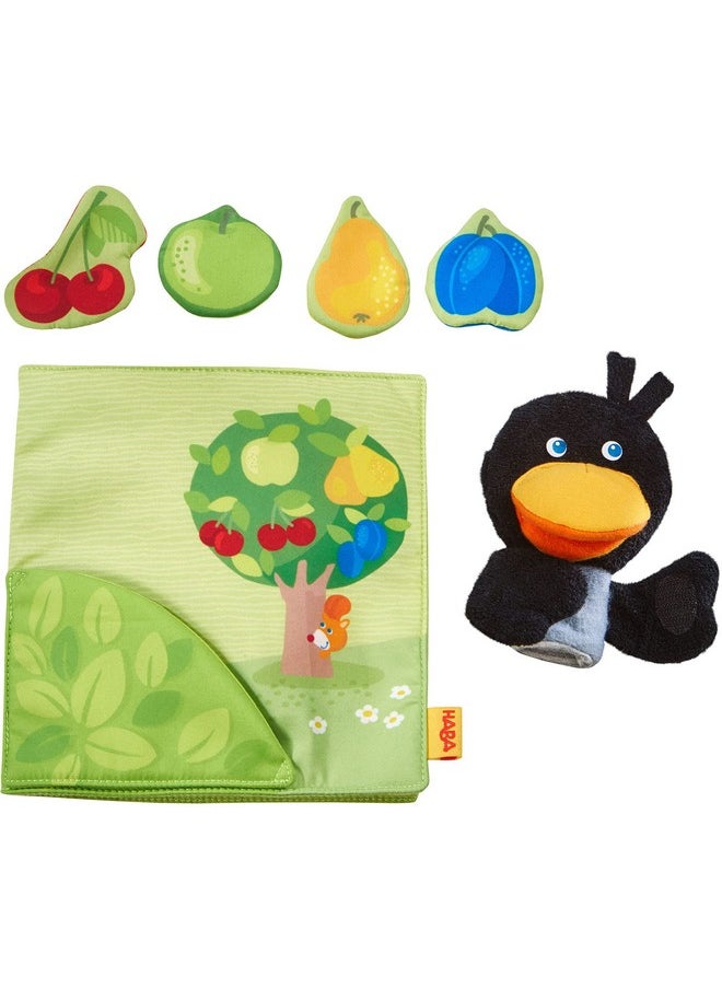 HABA Fabric Book Orchard with Raven Finger Puppet and Removable Fruit