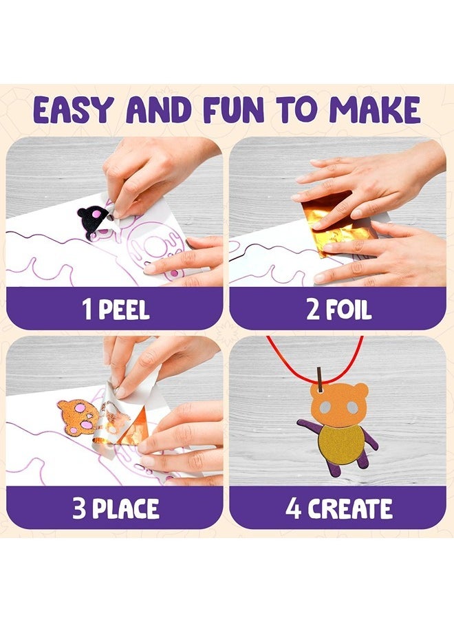 Smartivity Foil Magic - Jewelry Making Kit No Mess Art for Kids, Craft Kits & Supplies, DIY Creative Activity, Gifts for Girls & Boys Ages 4-5-6-7-8-9 Years Old