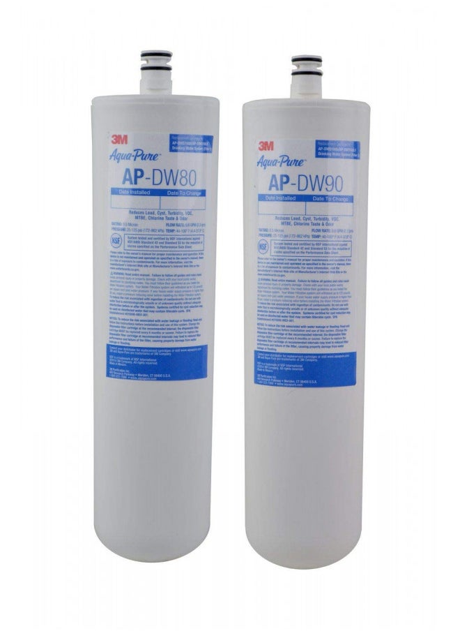 3M Aqua-Pure Under Sink Replacement Water Filter AP-DW80/90, For Aqua-Pure AP-DWS1000, Reduces Particulate, Chlorine Taste and Odor, Lead, Cysts, VOCs, MTBE