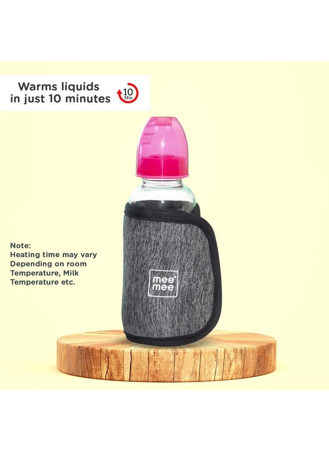 Mee Mee Portable Baby Bottle Warmer 10 Mins to Warm Baby Milk Using with Quick USB Charging (Grey)