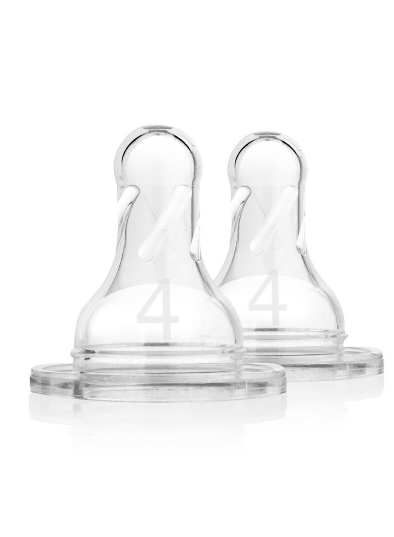 Level 4 Silicone Narrow Options Nipple Pack Of 2