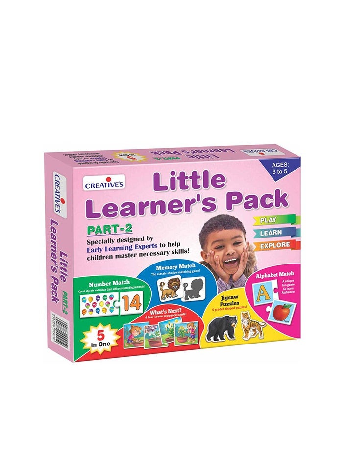 Creative's Little Learner's Pack Part-2 | Early Learner kit | Learning & Educational Game for Kids | Fun Game for Kids | Matching Skills | Puzzles & Card Game | 5 in One Pack | Ages 3 to 5 Year