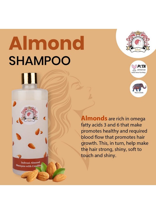 Indrani Almond Shampoo With Conditioner For Women To Reduce Hair Fall, Promote Hair Growth, Control Dandruff 500 Ml