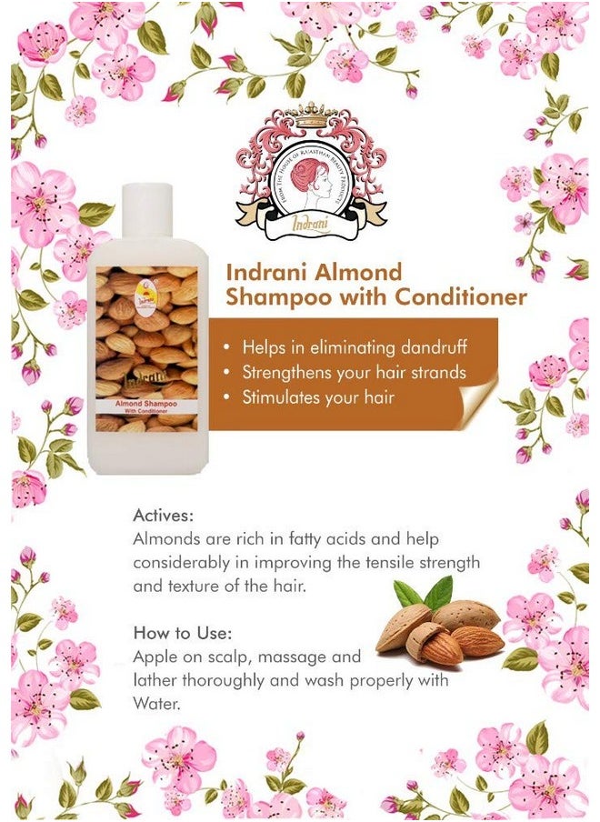 Indrani Almond Shampoo With Conditioner For Women To Reduce Hair Fall, Promote Hair Growth, Control Dandruff 500 Ml