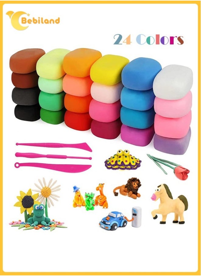 24 Colors DIY Plasticine for Kids Education, Super Light Modelling Clay Interactive Toy