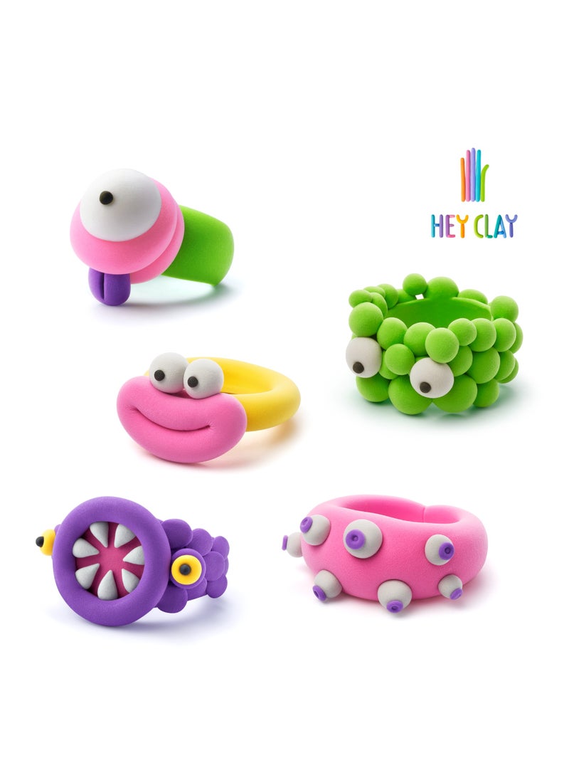 ALIEN RINGS Colourful modelling air-dry clay, 3 cans with fun interactive app for kids 3 years +