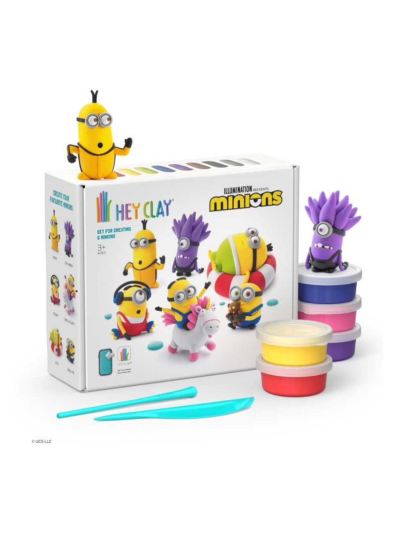 MINIONS Colourful modelling air-dry clay, 15 cans with fun interactive app for kids 3 years +