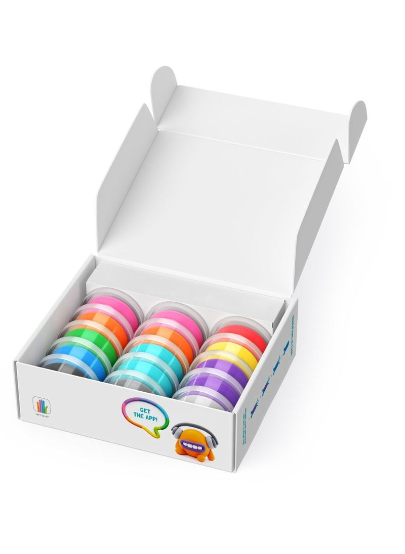 Aliens Set-Colourful Modeling Kids-Air Dry Clay Kit 15 cans and Sculpting Tools with Fun Interactive Instructions App, Multicoloured