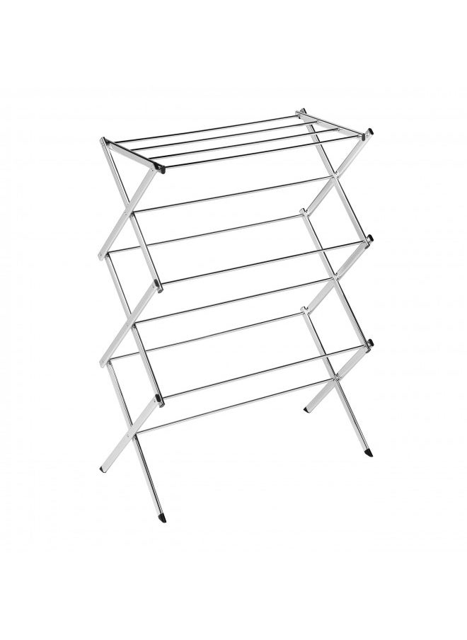 Honey-Can-Do Commercial Accordion Wood Drying Rack, Chrome, for Storage