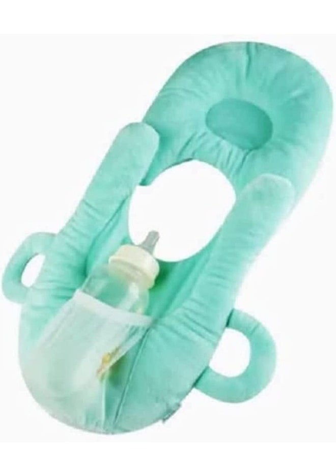 Comfortable Nursing Baby Pillow with Detachable Support and Convenient Bottle Pocket (Green)