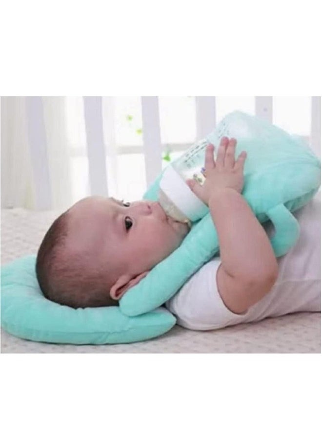 Comfortable Nursing Baby Pillow with Detachable Support and Convenient Bottle Pocket (Green)