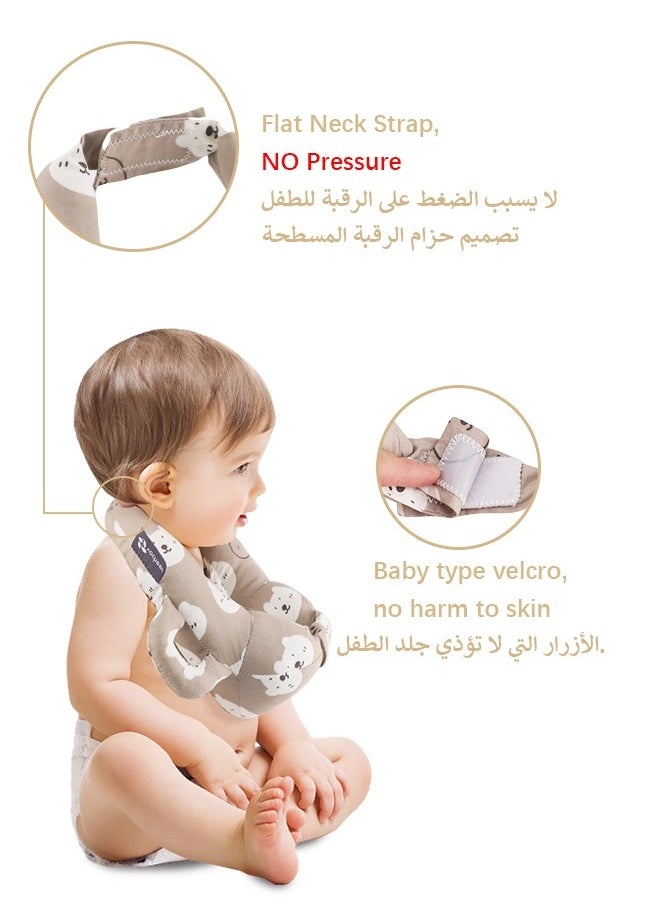 Baby Bottle Holder Hands Free, Adjustable Nursing Pillow Support, Baby Nursing Pillow, Self-Feeding Bottle Holder for Newborn, Newborn Essentials,Breast Feeding Pillow with Adjustable Waist Strap and Machine Washable, Brown Bear