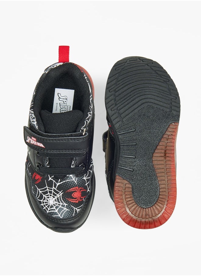 Marvel Spider-Man Print Shoes with Hook and Loop Closure