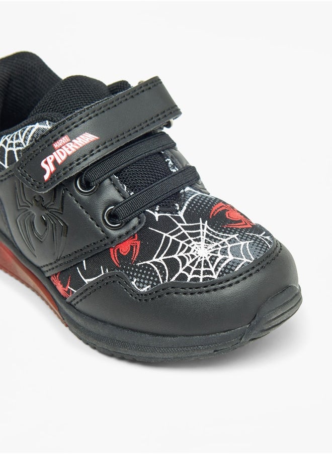 Marvel Spider-Man Print Shoes with Hook and Loop Closure