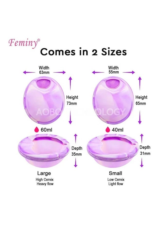 Feminy Menstrual Cup With Silicone Sterilizer Cup Or Cup Holder