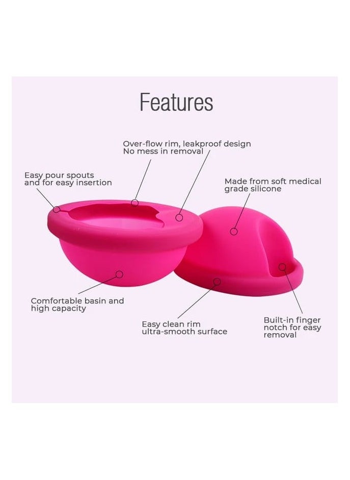 Feminy Menstrual Cup With Silicone Sterilizer Cup Or Cup Holder