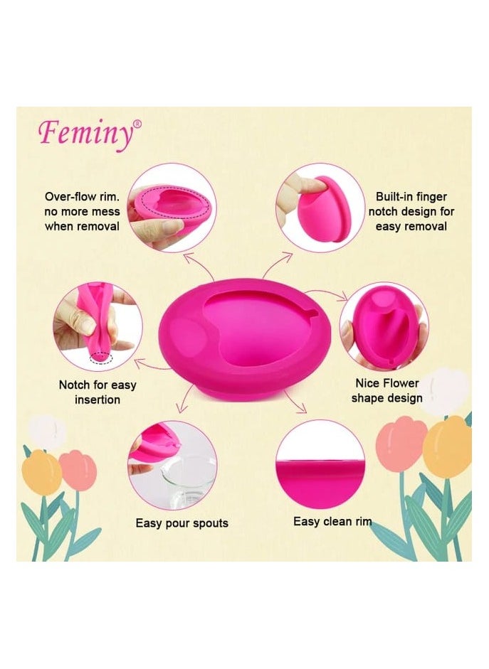 Feminy Menstrual Cup With Silicone Sterilizer Cup Or Cup Holder