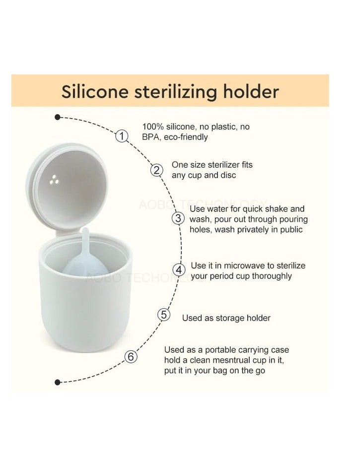 Feminy Menstrual Cup With Silicone Sterilizer Cup Or Cup Holder