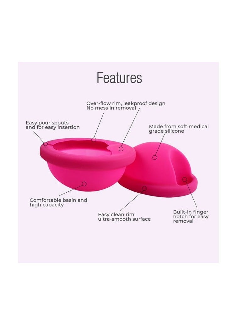 Feminy Menstrual Cup With Silicone Sterilizer Cup Or Cup Holder