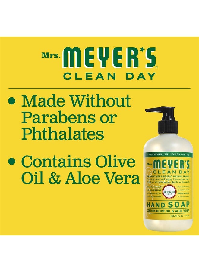 MRS. MEYER'S CLEAN DAY Hand Soap, Made with Essential Oils, Biodegradable Formula, Honeysuckle, 12.5 fl. oz