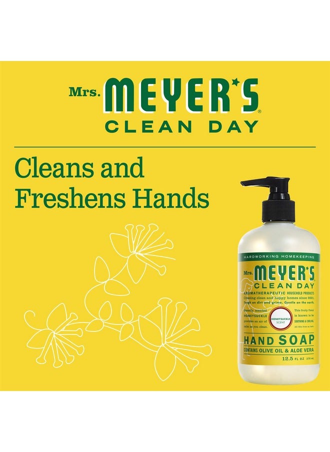 MRS. MEYER'S CLEAN DAY Hand Soap, Made with Essential Oils, Biodegradable Formula, Honeysuckle, 12.5 fl. oz