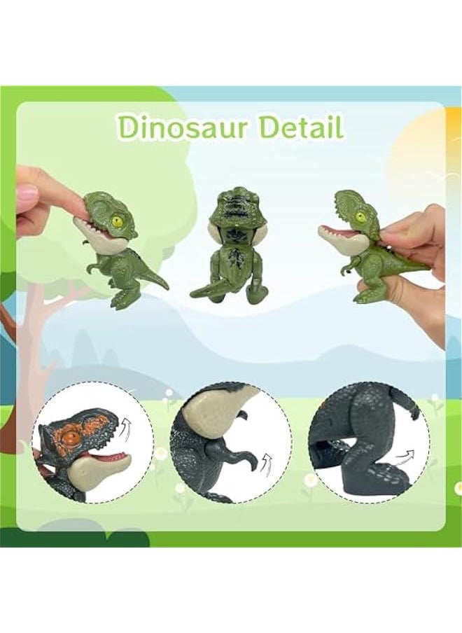 Finger Biting Dinosaur Toy Dinosaur Finger Puppets Dinosaur Biting Finger Dino Dinosaur Cake Topper Decorations 6PCS Novelty Dinosaur Toy with Movable Mouths for Kids Educational