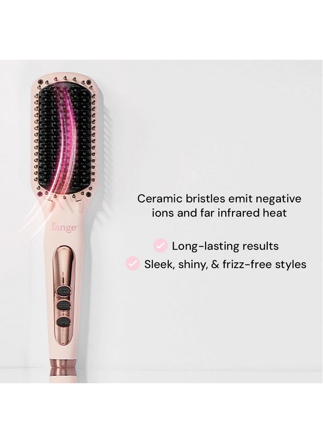 L'ANGE HAIR Le Vite Straightening Brush | Heated Straightener Flat Iron for Smooth, Anti Frizz Hair | Dual-Voltage Electric Brush Straightener | Hot Brush for Styling