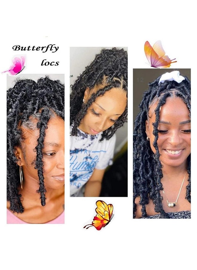 Butterfly Locs Passion Twist Crochet Hair 18 Inch Pre-twisted Short Crochet Passion Twist Hair, Faux Locks Crochet Hair Braids Extensions Soft Locks Synthetic Hair