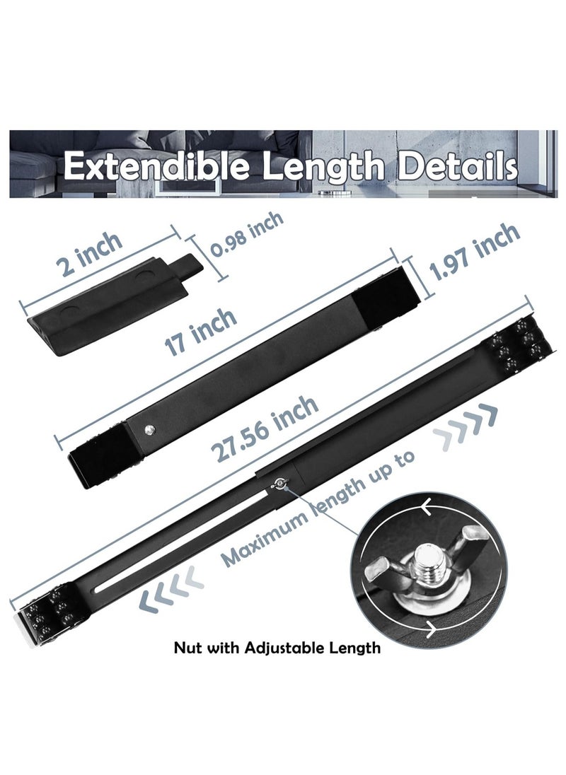 NEW 4PCS Extendable Furniture Appliance Rollers with 24 Rollers & Brake – Heavy Duty Mover Tools for Washing Machines, Dryers, Refrigerators, Strong Base Stand, Mobile Wheels, Black