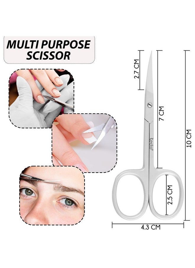 Tecto Professional Nail Scissors, Stainless Steel Manicure Scissors,Cuticle Scissors, Multi-Purpose, Eyelashes, Eyebrow, Toenail for Women and Men (Curved Nail Scissor)