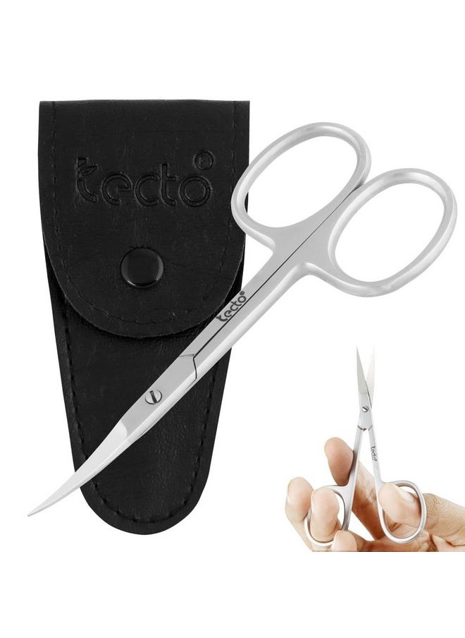 Tecto Professional Nail Scissors, Stainless Steel Manicure Scissors,Cuticle Scissors, Multi-Purpose, Eyelashes, Eyebrow, Toenail for Women and Men (Curved Nail Scissor)