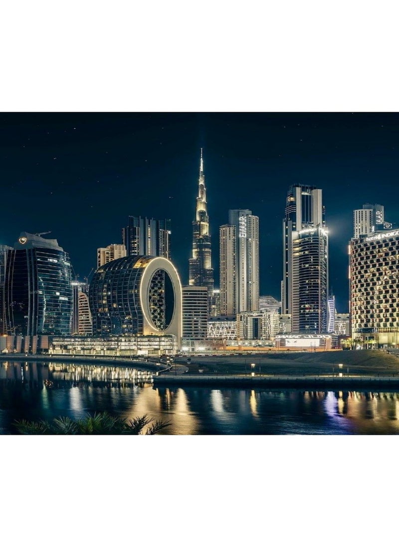 1000-Piece Dubai Night Skyline Colorful Family Entertainment Puzzle