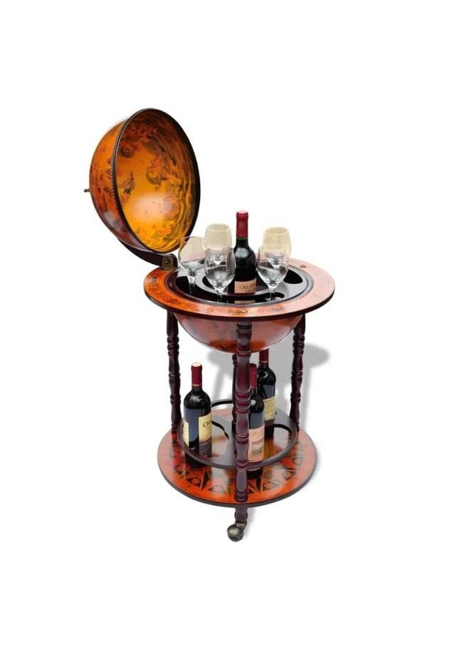 Modern Stylish Globe Bar Wine Stand Eucalyptus Wood