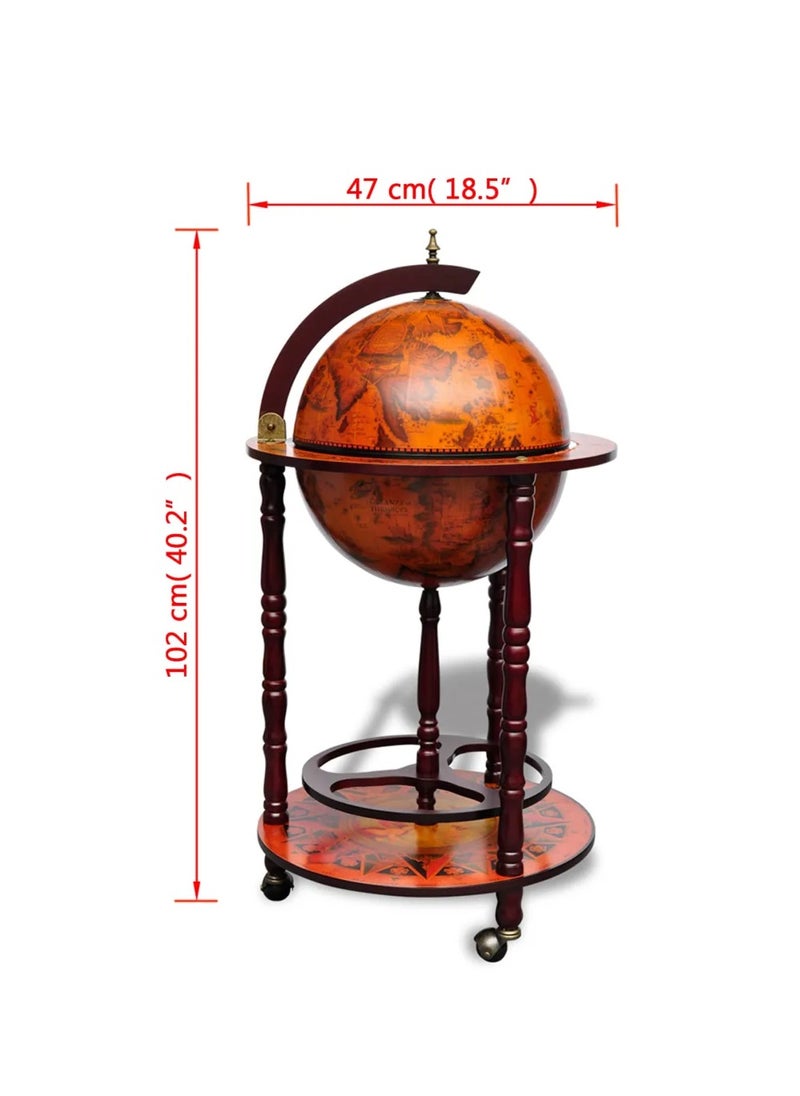 Modern Stylish Globe Bar Wine Stand Eucalyptus Wood