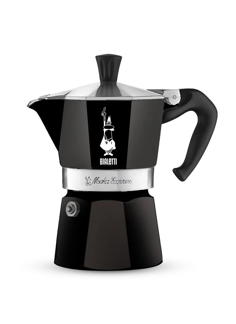 Moka Express Stove Top Espresso Maker, Makes Real Italian Coffee, Moka Pot 3 Cups, Black