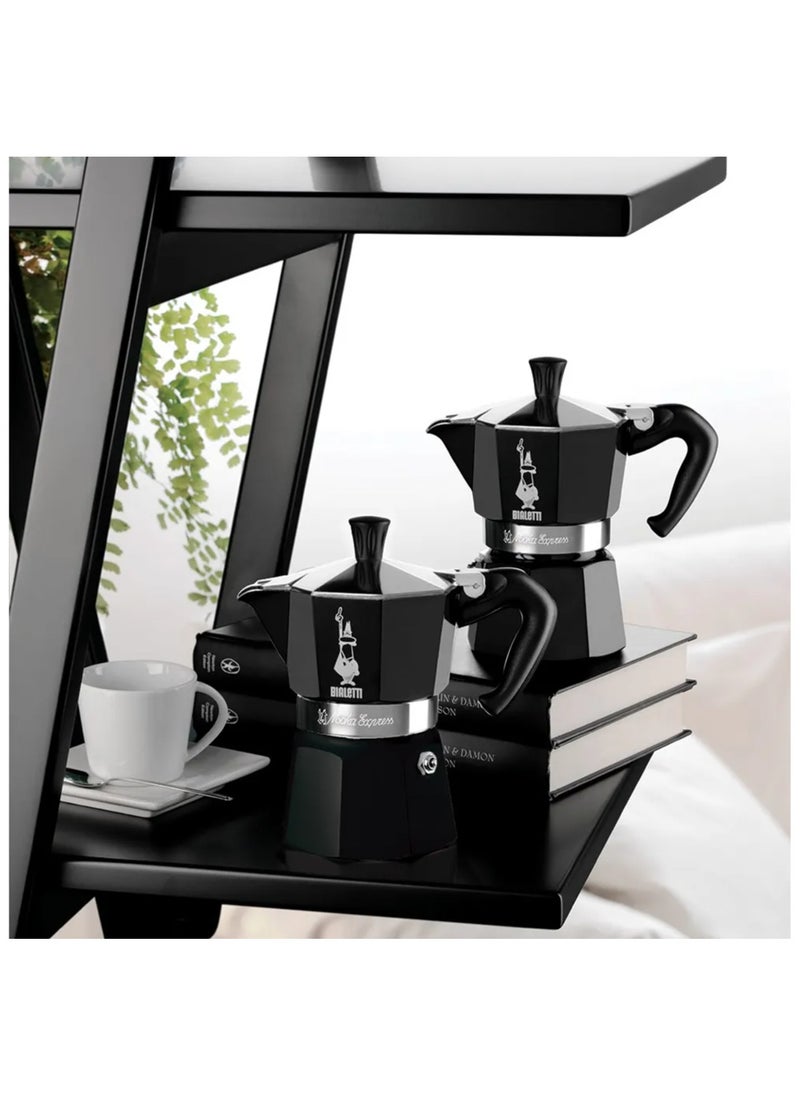 Moka Express Stove Top Espresso Maker, Makes Real Italian Coffee, Moka Pot 3 Cups, Black