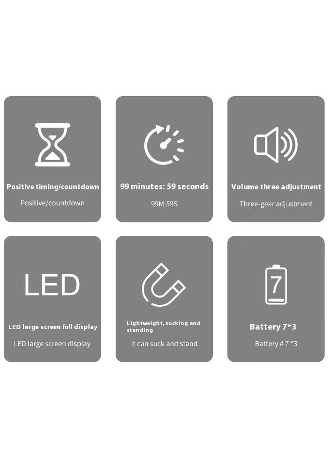 Large Screen Digital Timer, Study Timer for Students, Kitchen Timer, Self-Discipline Reminder, Cooking Timer