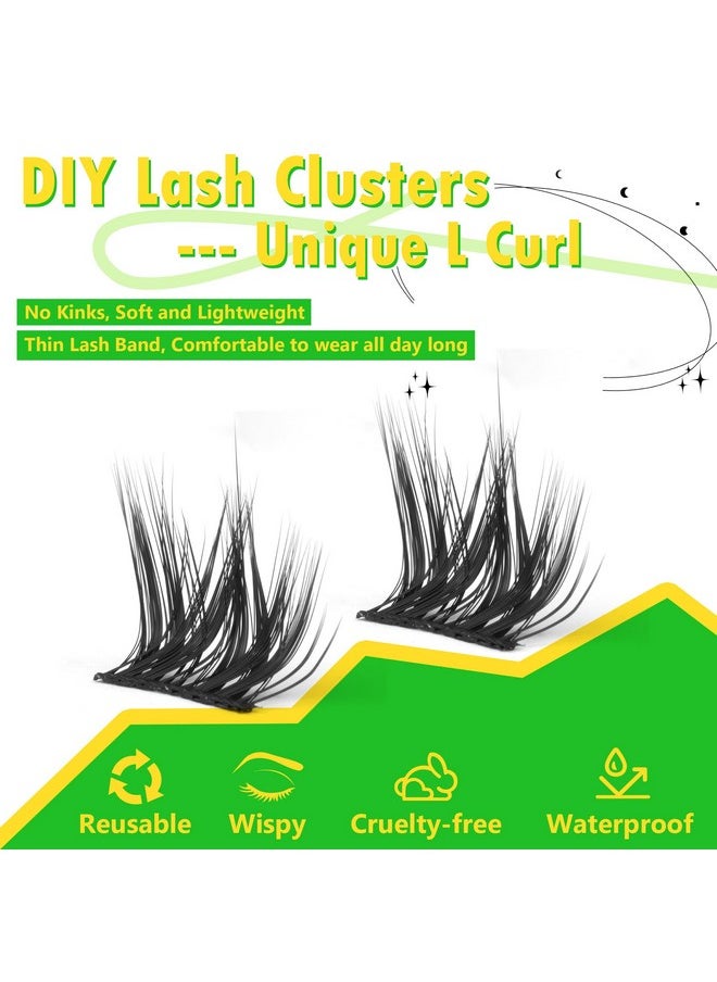 DIY Lash Extensions Clusters Eyelashes L Curl Lash Clusters Cat Eye Individual Lashes Fluffy Wispy DIY Cluster Lashes Extensions False Eyelashes by ALICE