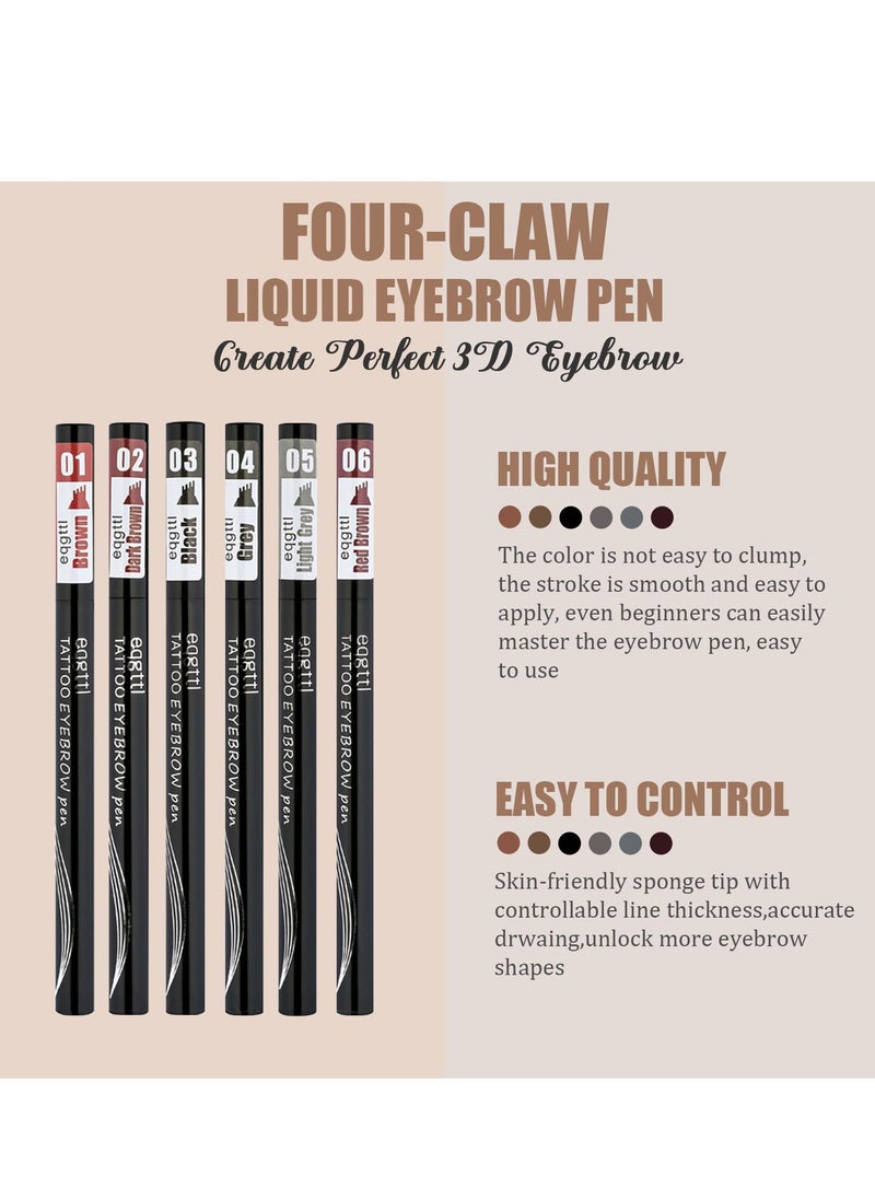 EXCEFORE 6 Pack Eyebrow Pencil, Long Lasting Waterproof Eyebrow Pen, Natural Looking and Stays on All Day (6 color)