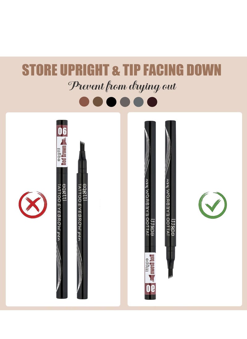 EXCEFORE 6 Pack Eyebrow Pencil, Long Lasting Waterproof Eyebrow Pen, Natural Looking and Stays on All Day (6 color)