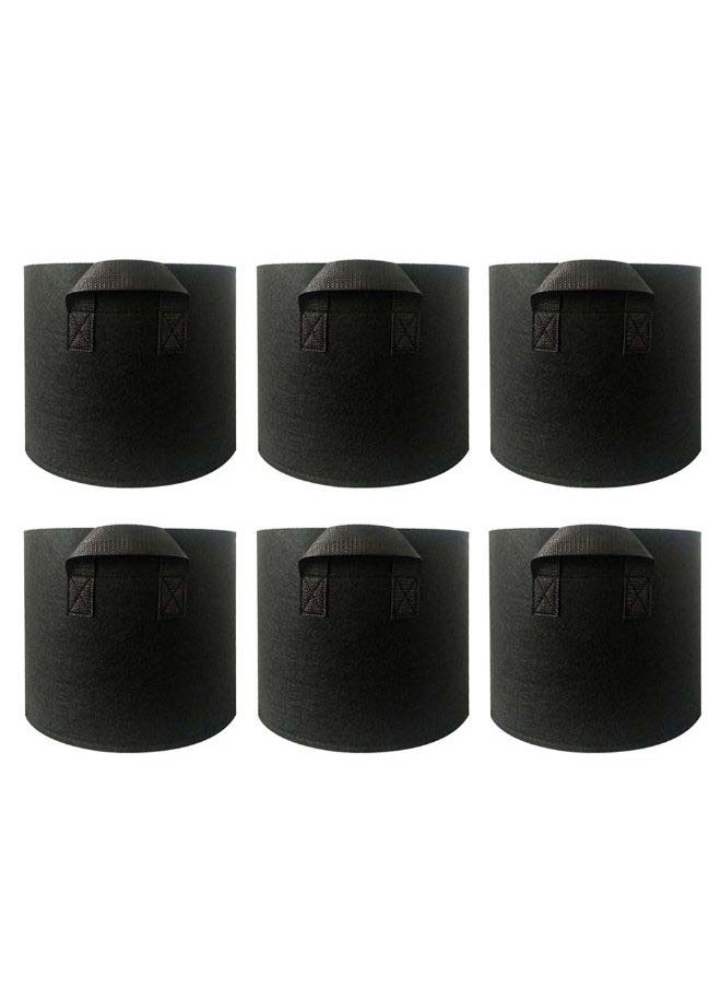 6Pcs Plant Bags 5 Gallon Black Non-Woven Fabric with Handle Garden Grow Pot black 28.00 * 5.00 * 26.00cm