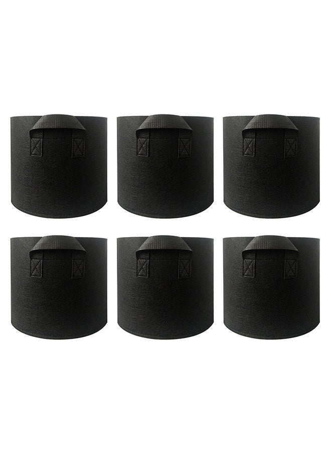 6Pcs Plant Bags 5 Gallon Black Non-Woven Fabric with Handle Garden Grow Pot black 28.00 * 5.00 * 26.00cm