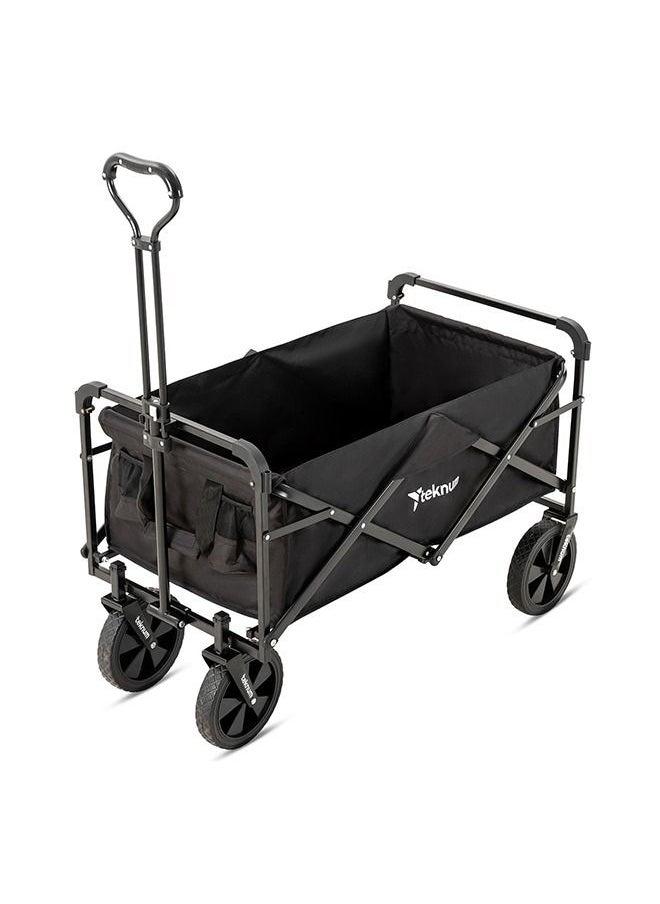 Lightweight And Durable Design, Folding Baby Wagon Cart With Canopy - Black