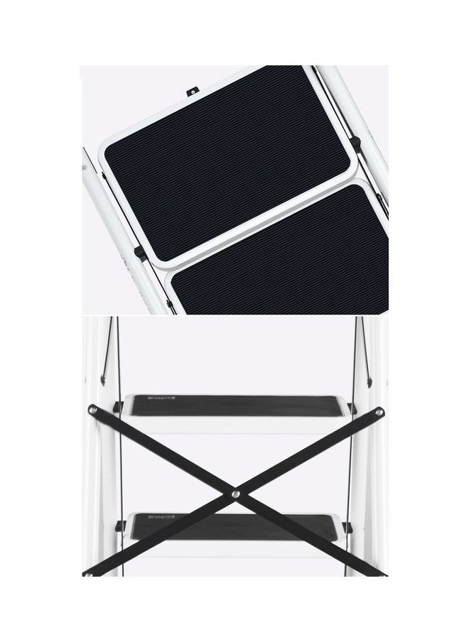 2 Steps Foldable Ladder White/Black 77.5x49x51cm , 38inch