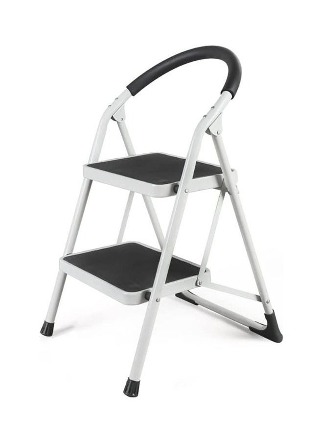 2 Steps Foldable Ladder White/Black 77.5x49x51cm , 38inch