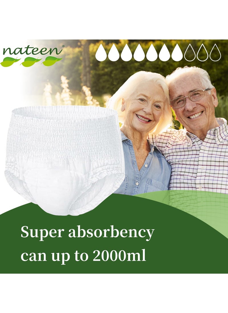 Nateen Hospeen Adult Diaper Pants size Medium, Adult pull ups for light Incontinence, period pants for heavy flow, super comfort fit women panty for postpartum, waist size 60-110cm, Night 40 counts.