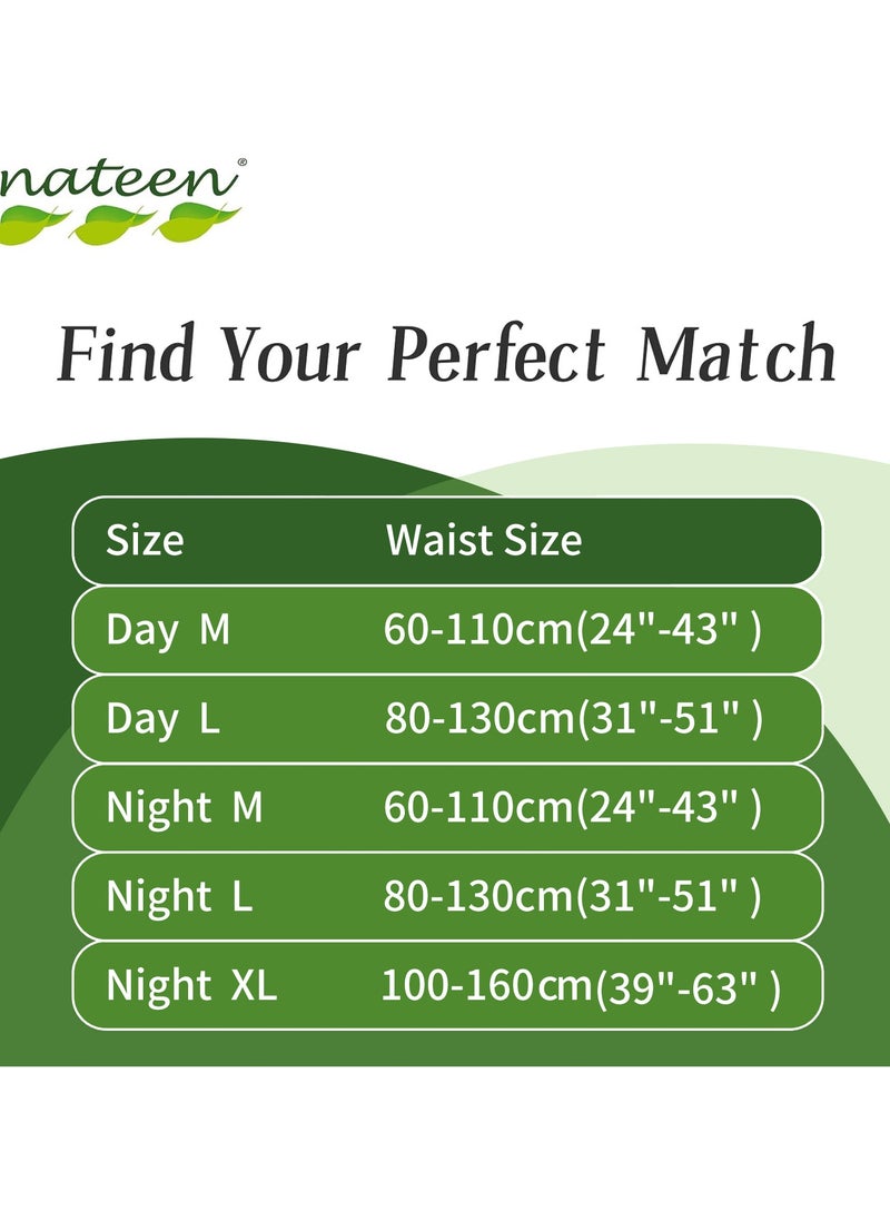 Nateen Hospeen Adult Diaper Pants size Medium, Adult pull ups for light Incontinence, period pants for heavy flow, super comfort fit women panty for postpartum, waist size 60-110cm, Night 40 counts.